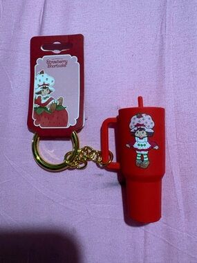 Strawberry Shortcake Red Cup Keychain Card Holder